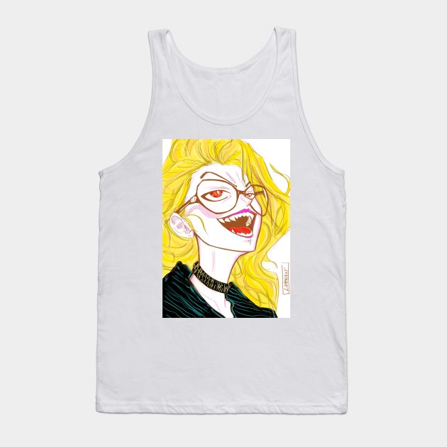 blonde vampire influencer ecopop in fancy style art in the dark Tank Top by jorge_lebeau